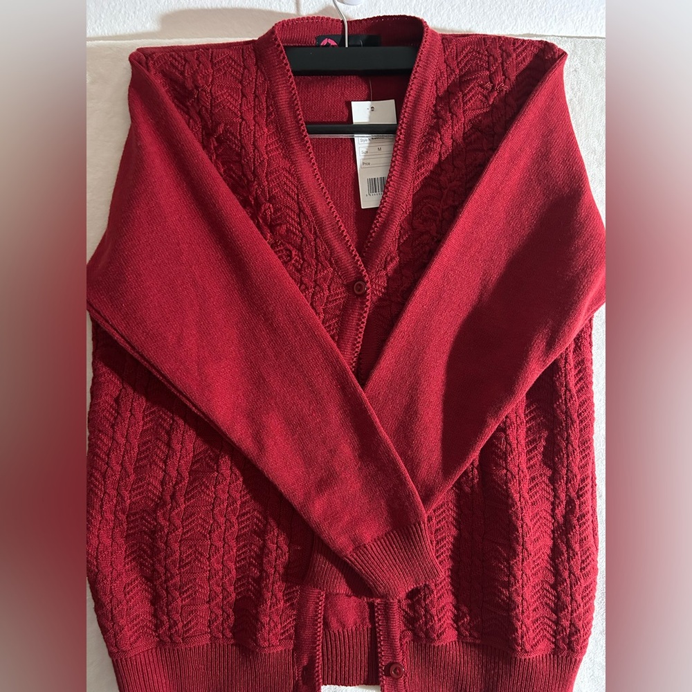 SARAH DUNNWAY| Chunky Red Sweater| UK Designer| Size Medium
